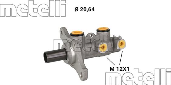 Metelli 05-1291 - Головний гальмівний циліндр autocars.com.ua