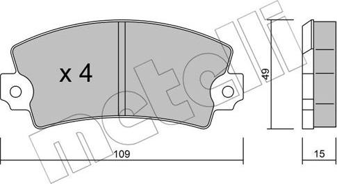 Metelli 22-0005-2 - Тормозные колодки, дисковые, комплект avtokuzovplus.com.ua