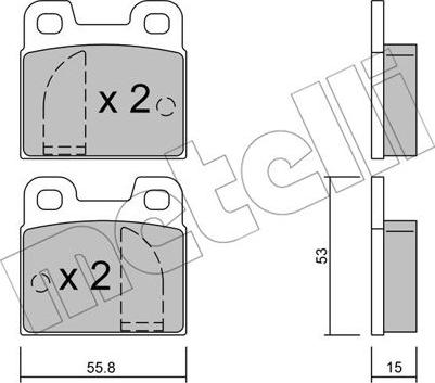 Metelli 22-0009-0 - Тормозные колодки, дисковые, комплект avtokuzovplus.com.ua