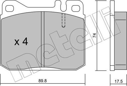 Metelli 22-0011-1 - Тормозные колодки, дисковые, комплект avtokuzovplus.com.ua