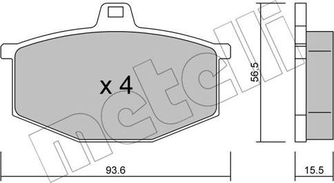 Metelli 22-0012-0 - Гальмівні колодки, дискові гальма autocars.com.ua