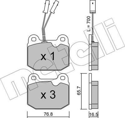 Metelli 22-0013-0 - Тормозные колодки, дисковые, комплект avtokuzovplus.com.ua