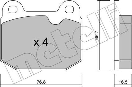 Metelli 22-0013-1 - Тормозные колодки, дисковые, комплект avtokuzovplus.com.ua