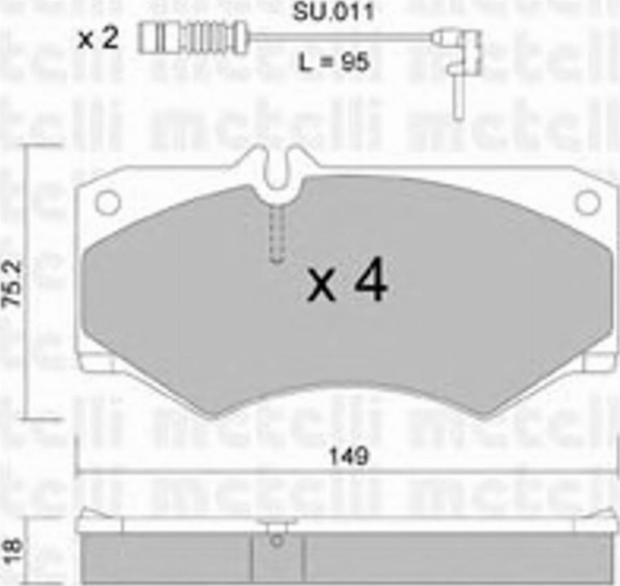 Metelli 2200140K - Тормозные колодки, дисковые, комплект avtokuzovplus.com.ua