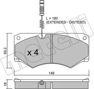 Metelli 22-0014-1 - Гальмівні колодки, дискові гальма autocars.com.ua