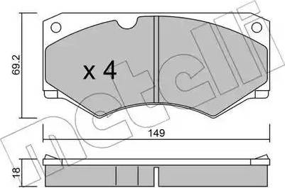 Metelli 22-0014-4 - Гальмівні колодки, дискові гальма autocars.com.ua