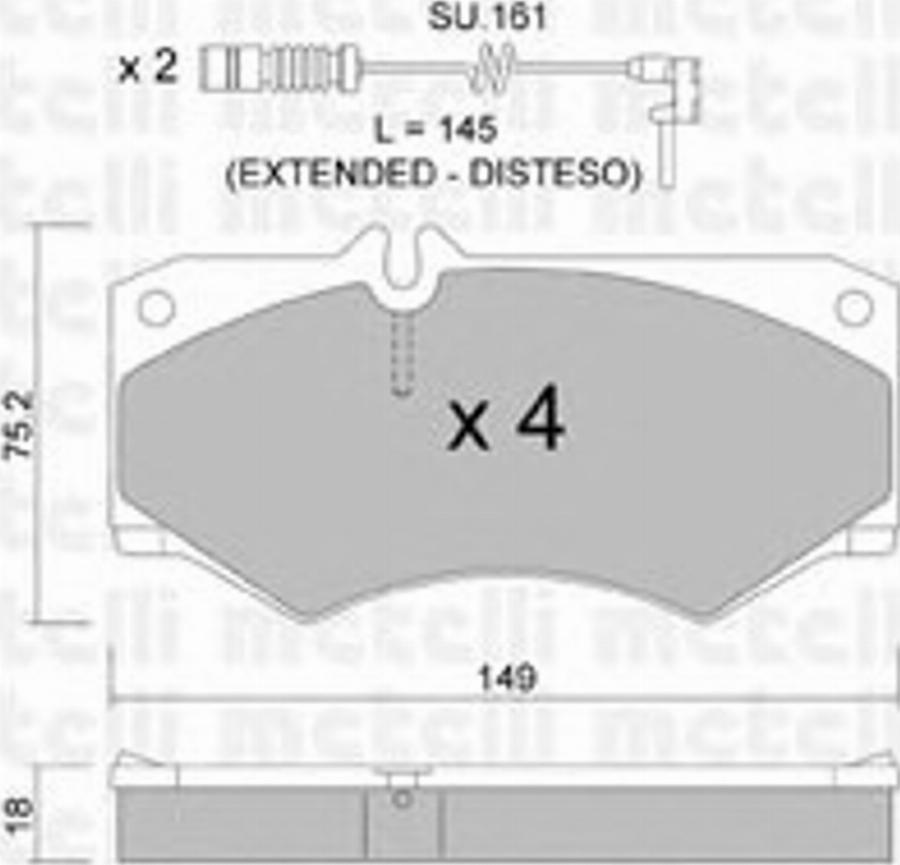 Metelli 2200148K - Тормозные колодки, дисковые, комплект avtokuzovplus.com.ua