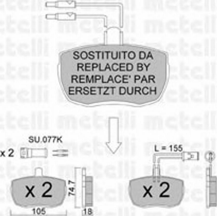 Metelli 2200164 - Тормозные колодки, дисковые, комплект autodnr.net