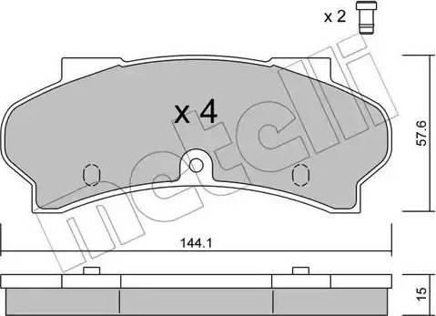 Metelli 22-0017-0 - Гальмівні колодки, дискові гальма autocars.com.ua