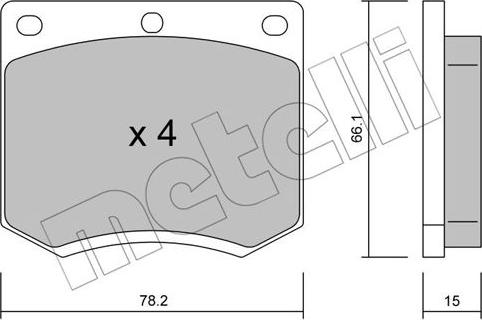 Metelli 22-0023-0 - Тормозные колодки, дисковые, комплект avtokuzovplus.com.ua