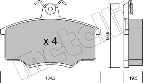 Metelli 22-0024-0 - Тормозные колодки, дисковые, комплект avtokuzovplus.com.ua