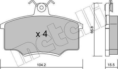 Metelli 22-0024-1 - Тормозные колодки, дисковые, комплект avtokuzovplus.com.ua