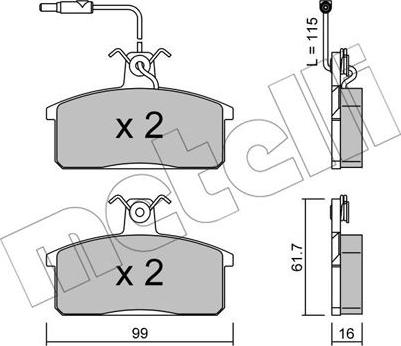 Metelli 22-0026-2 - Тормозные колодки, дисковые, комплект autodnr.net