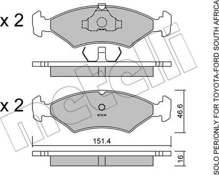 Metelli 22-0029-2 - Тормозные колодки, дисковые, комплект autodnr.net