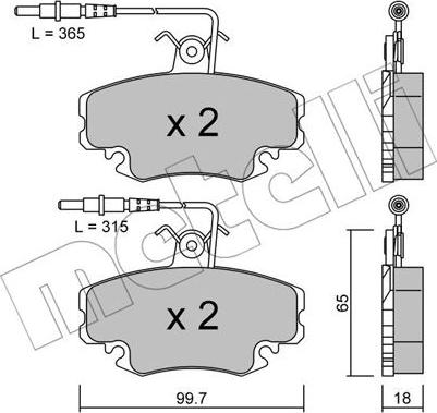 Metelli 22-0032-1 - Тормозные колодки, дисковые, комплект avtokuzovplus.com.ua