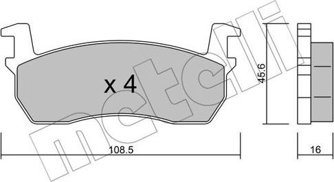 Metelli 22-0034-0 - Гальмівні колодки, дискові гальма autocars.com.ua