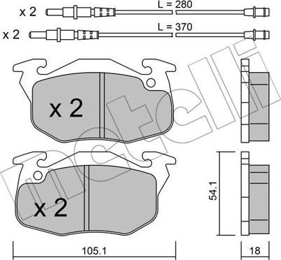 Metelli 22-0037-1 - Тормозные колодки, дисковые, комплект autodnr.net