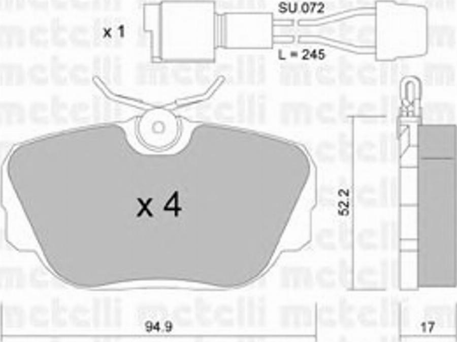 Metelli 22-0042-0K - Тормозные колодки, дисковые, комплект avtokuzovplus.com.ua