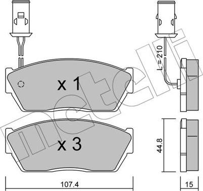 Metelli 22-0054-1 - Гальмівні колодки, дискові гальма autocars.com.ua