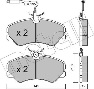 Metelli 22-0058-1 - Тормозные колодки, дисковые, комплект autodnr.net