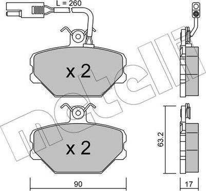 Metelli 22-0059-1 - Гальмівні колодки, дискові гальма autocars.com.ua