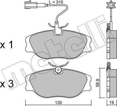 Metelli 22-0072-2 - Тормозные колодки, дисковые, комплект autodnr.net