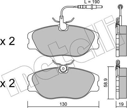 Metelli 22-0072-4 - Тормозные колодки, дисковые, комплект avtokuzovplus.com.ua