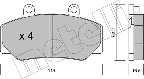 Metelli 22-0075-0 - Гальмівні колодки, дискові гальма autocars.com.ua