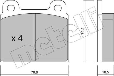 Metelli 22-0078-0 - Гальмівні колодки, дискові гальма autocars.com.ua