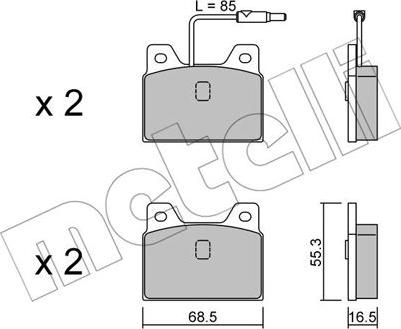 Metelli 22-0084-0 - Тормозные колодки, дисковые, комплект avtokuzovplus.com.ua