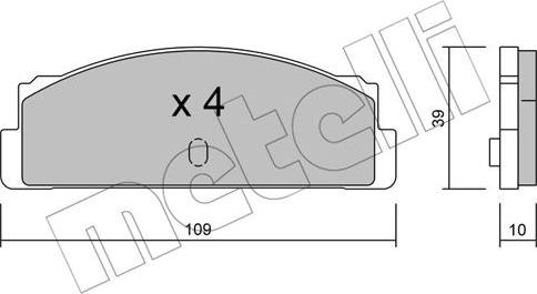 Metelli 22-0086-0 - Гальмівні колодки, дискові гальма autocars.com.ua