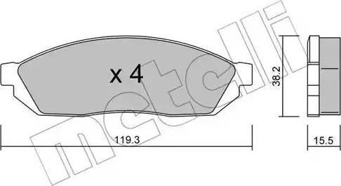 Metelli 22-0087-0 - Гальмівні колодки, дискові гальма autocars.com.ua