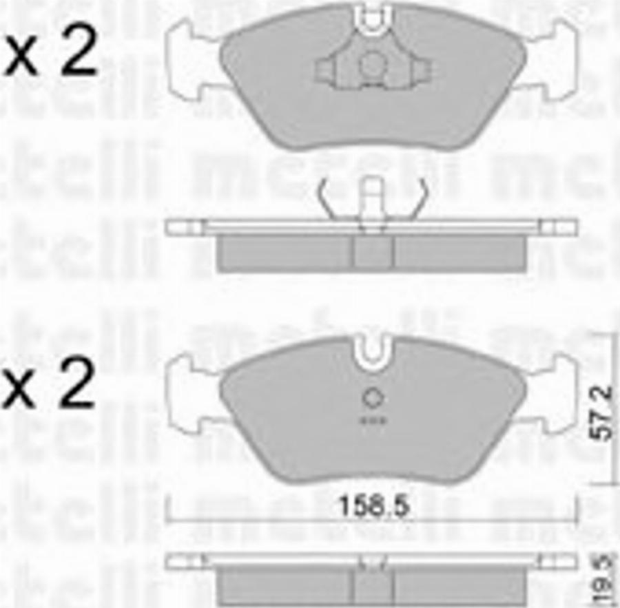 Metelli 2200911 - Гальмівні колодки, дискові гальма autocars.com.ua