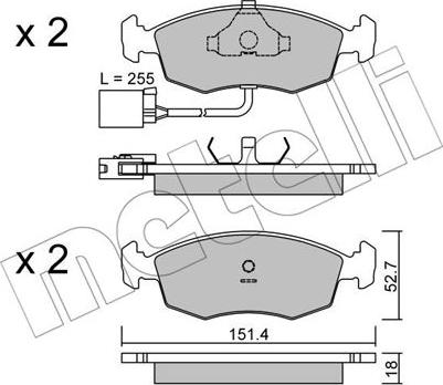 Metelli 22-0094-1 - Гальмівні колодки, дискові гальма autocars.com.ua