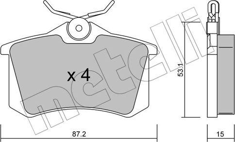 Metelli 22-0100-0 - Тормозные колодки, дисковые, комплект avtokuzovplus.com.ua