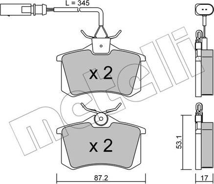 Metelli 22-0100-6 - Тормозные колодки, дисковые, комплект autodnr.net