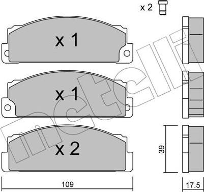 Metelli 22-0102-0 - Тормозные колодки, дисковые, комплект avtokuzovplus.com.ua