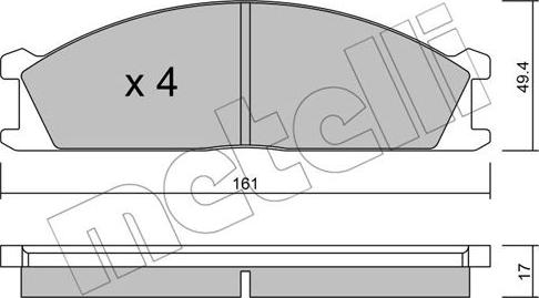 Metelli 22-0107-0 - Гальмівні колодки, дискові гальма autocars.com.ua