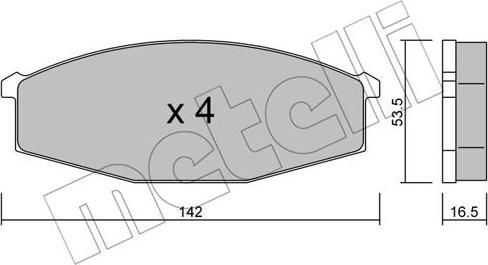 Metelli 22-0110-0 - Гальмівні колодки, дискові гальма autocars.com.ua