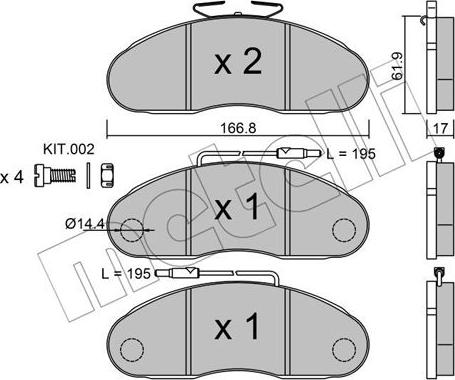 Metelli 22-0111-0 - Тормозные колодки, дисковые, комплект autodnr.net