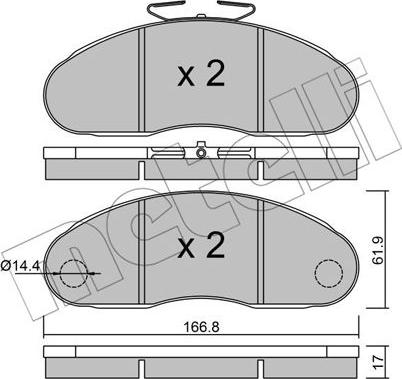 Metelli 22-0111-2 - Гальмівні колодки, дискові гальма autocars.com.ua