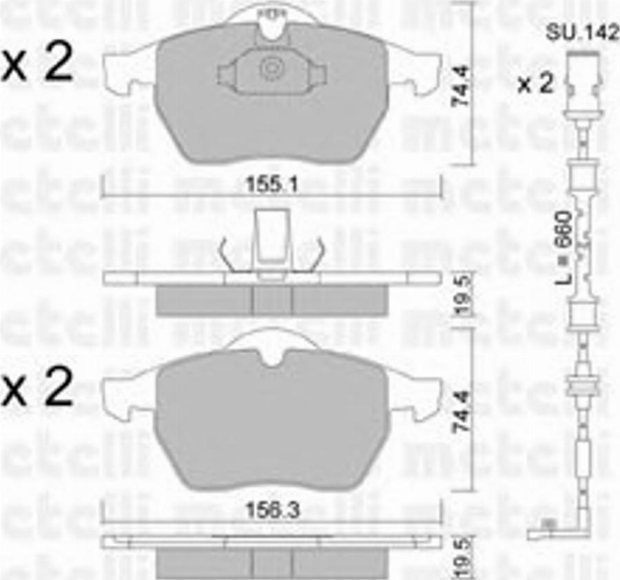 Metelli 22-0118-3K - Тормозные колодки, дисковые, комплект autodnr.net