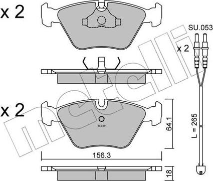 Metelli 22-0122-2K - Тормозные колодки, дисковые, комплект avtokuzovplus.com.ua