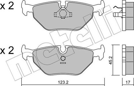 Metelli 22-0125-0 - Тормозные колодки, дисковые, комплект avtokuzovplus.com.ua