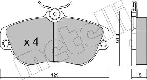 Metelli 22-0132-0 - Тормозные колодки, дисковые, комплект avtokuzovplus.com.ua