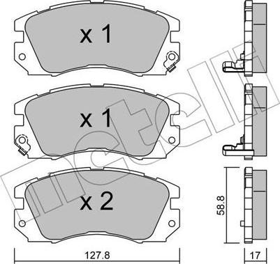 Metelli 22-0140-0 - Тормозные колодки, дисковые, комплект autodnr.net