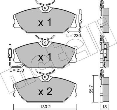 Metelli 22-0142-1 - Гальмівні колодки, дискові гальма autocars.com.ua