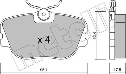 Metelli 22-0150-0 - Гальмівні колодки, дискові гальма autocars.com.ua