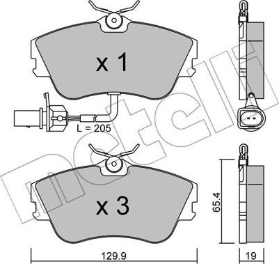 Metelli 22-0164-1 - Тормозные колодки, дисковые, комплект avtokuzovplus.com.ua