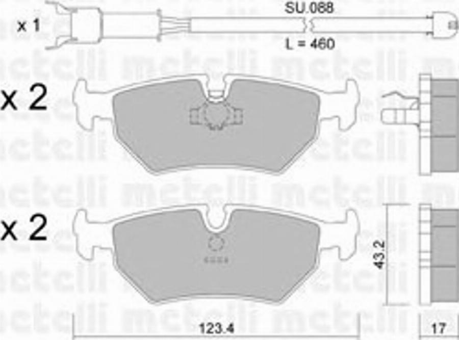 Metelli 2201780K - Тормозные колодки, дисковые, комплект avtokuzovplus.com.ua